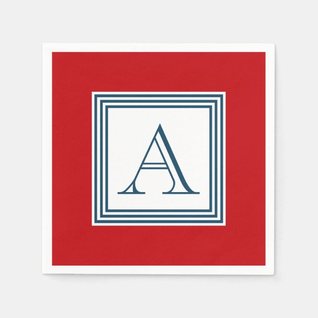 Serviette En Papier Monogram design (Devant)