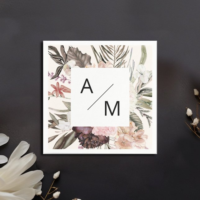 Serviette En Papier Monogram Floral (Créateur téléchargé)
