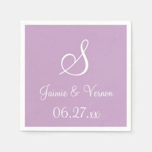 Serviette En Papier Monogram Lilac Serviettes Monochromatiques