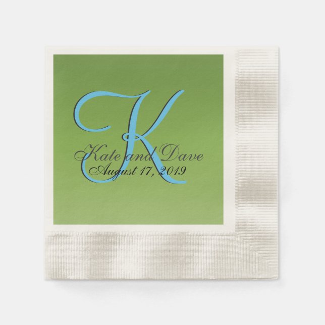 Serviette En Papier Monogram Lime Green (Devant)