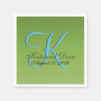 Serviette En Papier Monogram Lime Green