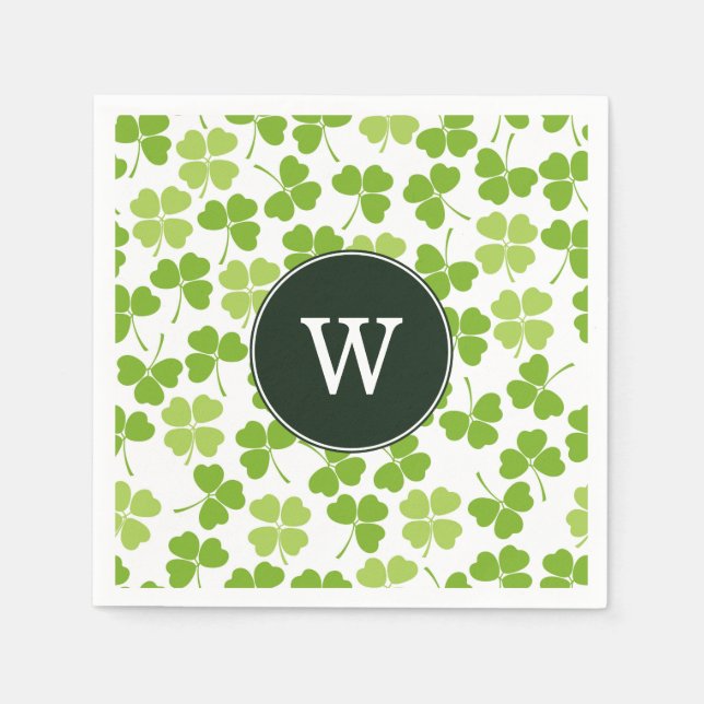 Serviette En Papier Monogram St. Patrick's Day Party Napkins (Devant)