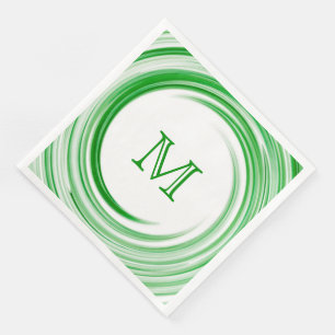 Serviette En Papier Monogram Swirl Art Abstrait #2