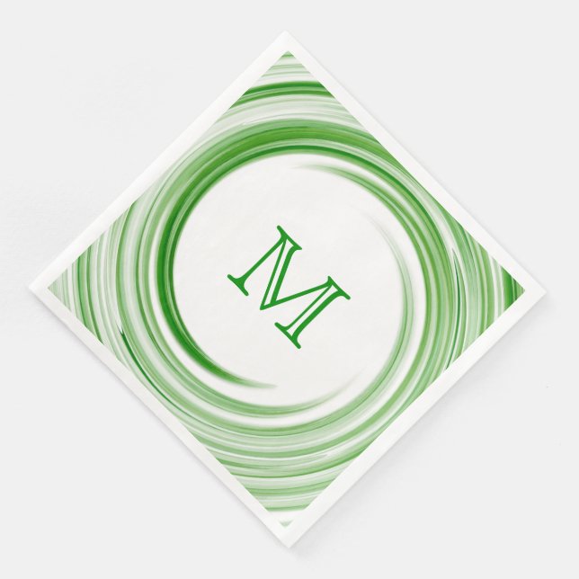 Serviette En Papier Monogram Swirl Art Abstrait #2 (Coin)