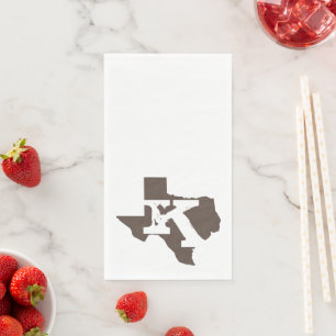 Serviette En Papier Monogram Texas Floral Guest Towers