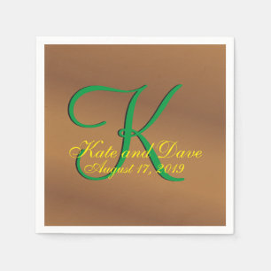 Serviette En Papier Monogramme 3d Pecan Bronze