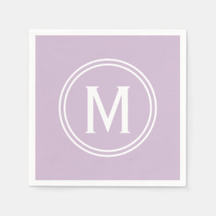Serviette En Papier Monogramme à cadre rond personnalisé Lavender mode