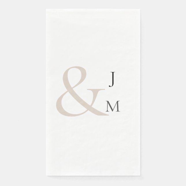 Serviette En Papier Monogramme à couple moderne et contemporain (Devant)