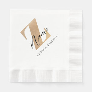Serviette En Papier Monogramme avec initiale Z et nom personnalisé