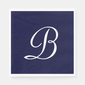Serviette En Papier Monogramme 'B' en blanc