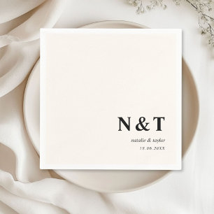 Serviette En Papier monogramme beige