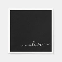Monogramme Black Girl Script Nom Moderne