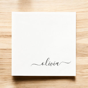 Serviette En Papier Monogramme Black Girl Script Nom Moderne