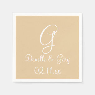 Serviette En Papier Monogramme Burlap Tan Premium de serviettes coloré