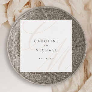 Serviette En Papier monogramme calligraphie classique Elegance