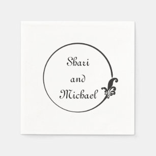 Serviette En Papier Monogramme circulaire Fleur de Lis