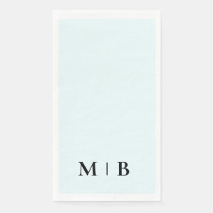 Serviette En Papier Monogramme Contemporain Mariage Texte Bleu Glace N