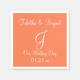 Serviette En Papier Monogramme Coral Classy Papier Coloré serviettes