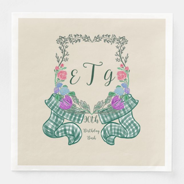 Serviette En Papier Monogramme Crest (Devant)