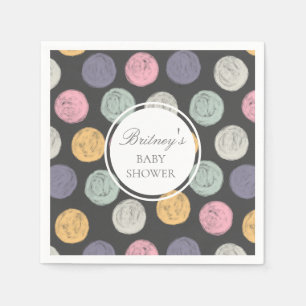 Serviette En Papier monogramme de baby shower pastel coloré