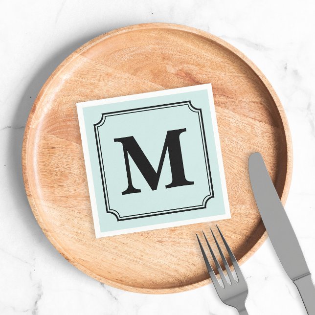 Serviette En Papier Monogramme de bordure de ticket Arrière - plan cou (Créateur téléchargé)