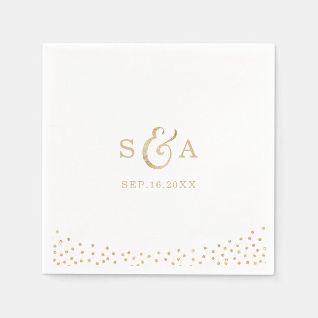Serviette En Papier Monogramme de calligraphie de parties scintillant  (Devant)