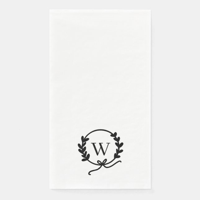 Serviette En Papier Monogramme de couronne à main lunaire (Devant)