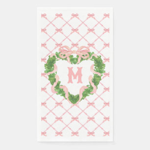 Serviette En Papier Monogramme de couronne cardiaque du grand-millénai