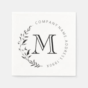 Serviette En Papier Monogramme de couronne vintage personnalisée