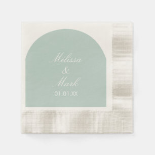 Serviette En Papier Monogramme de forme menthe simple arche