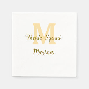 Serviette En Papier Monogramme de la team de la mariée simple shower d