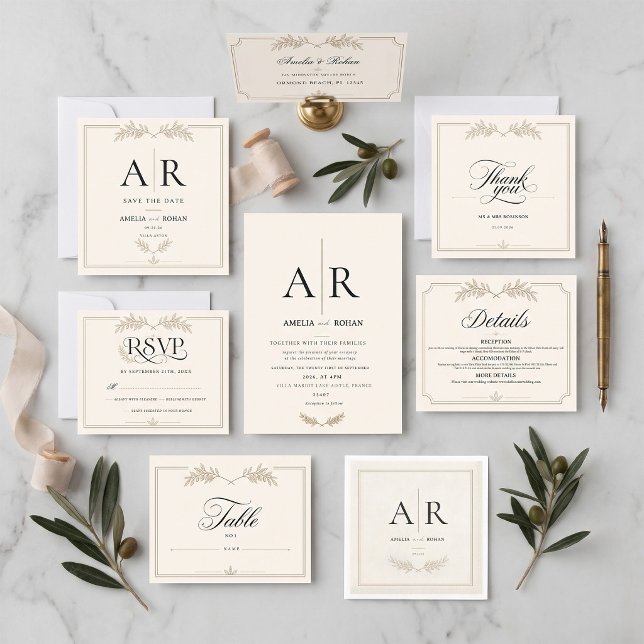 Serviette En Papier Monogramme de mariage simple noir et blanc classiq (Créateur téléchargé)