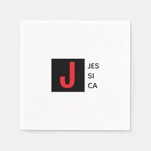 Serviette En Papier Monogramme de nom professionnel élégant moderne