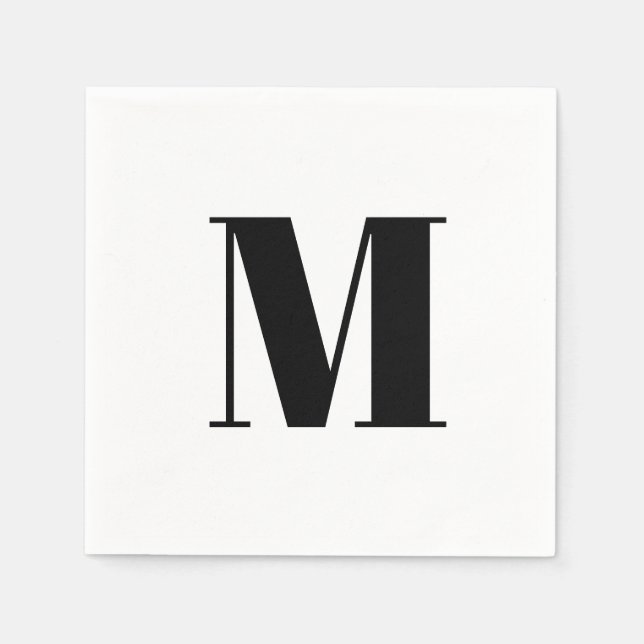 Serviette En Papier Monogramme de série en gras initial (Devant)
