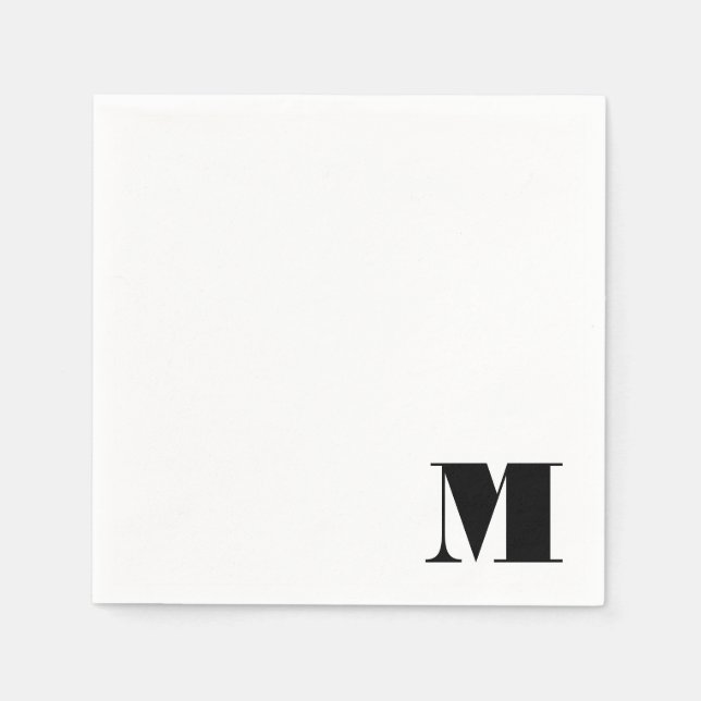 Serviette En Papier Monogramme de série moderne initial (Devant)