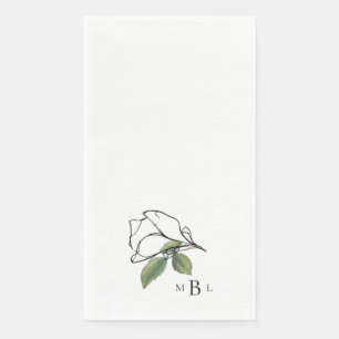 Serviette En Papier Monogramme De Souche Simple Contemporain