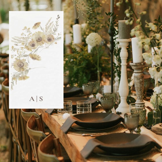 Serviette En Papier Monogramme de tournesol pâle (Créateur téléchargé)