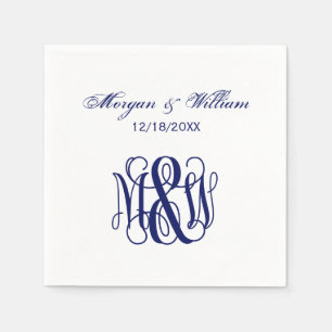 Serviette En Papier Monogramme de vigne de marine B&G DIY BG