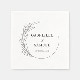 Serviette En Papier Monogramme demi-couronne minimum Mariage mariée et