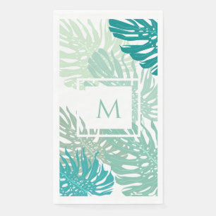 Serviette En Papier Monogramme des Feuilles de grenier tropicale moder
