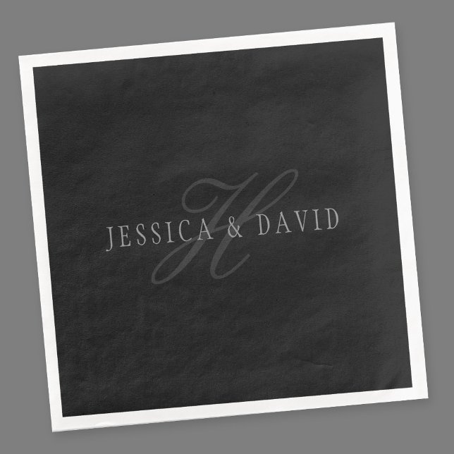 Serviette En Papier Monogramme des noms de couples & nom de famille (Créateur téléchargé)
