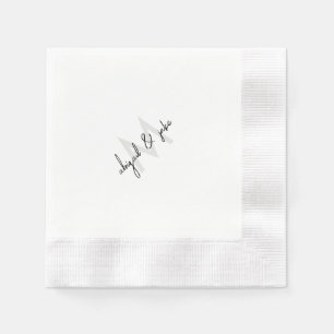 Serviette En Papier Monogramme diagonal et noms de couple Mariage lié