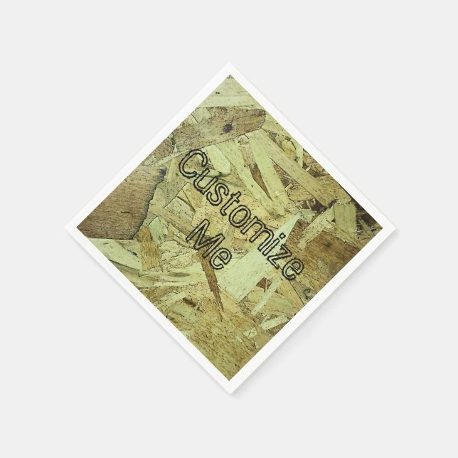 Serviette En Papier Monogramme DIY Grain de Bois OSB Industriel (Coin)