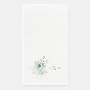 Serviette En Papier Monogramme d'or de l'aquarelle