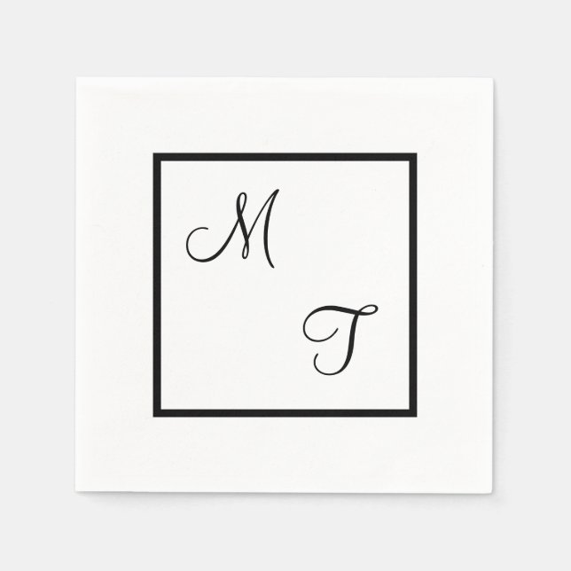 Serviette En Papier Monogramme du mariage (Devant)