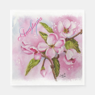 SERVIETTE EN PAPIER MONOGRAMME DU PARTI DE FLING AU PRINTEMPS ROSE