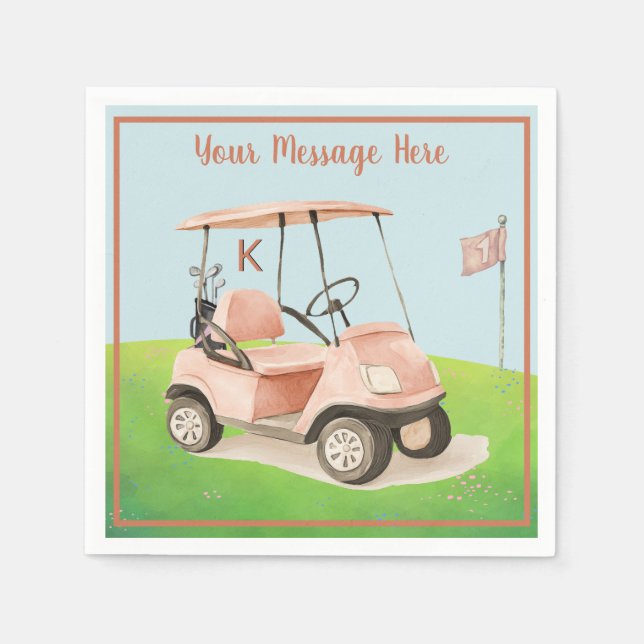 Serviette En Papier Monogramme du thème de golf de l'anniversaire de l (Devant)