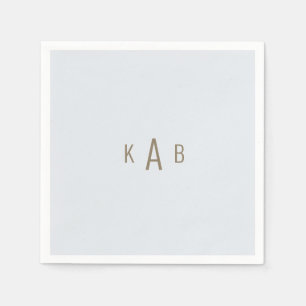 Serviette En Papier Monogramme Dusty Blue Mariage Cocktail