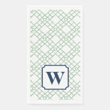 Monogramme en treillis vert personnalisé de Palm B