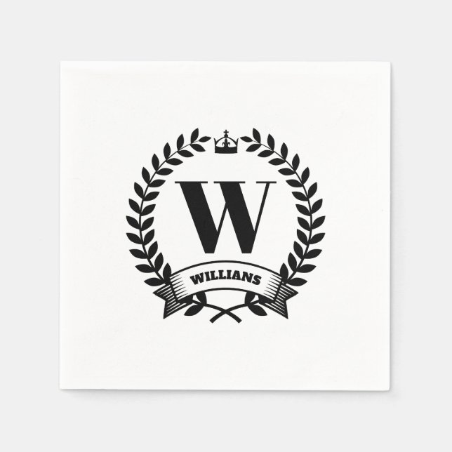 Serviette En Papier Monogramme familial (Devant)